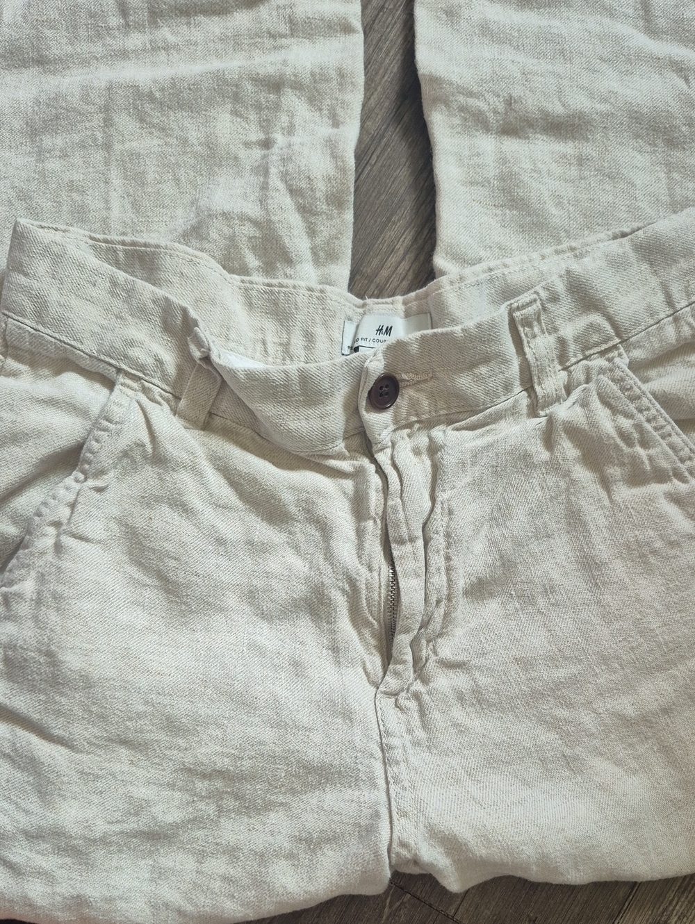 H&M Natural 100%  Linen Trousers